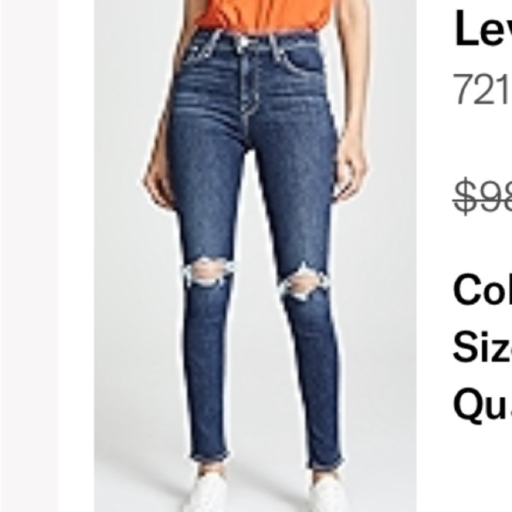 NEW Levi’s 721 High Rise Skinny Jeans
